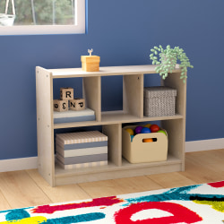 Flash Furniture Bright Beginnings Commercial Grade Modular Wood&nbsp;Classroom Open Storage&nbsp;Unit, 24-1/2"H x 31-1/2"W x 11-3/4"D, Beech