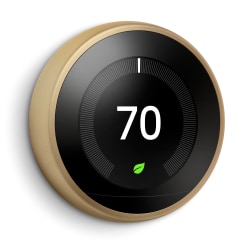 Google™ Nest Programmable Learning Thermostat With Temperature Sensor, 3rd Generation, Brass