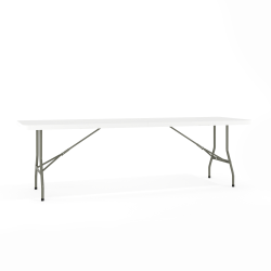Flash Furniture Bi-Fold Plastic Banquet And Event Folding Table, 29"H x 30"W x 96"D, Granite White
