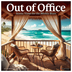 2026 Willow Creek Press Scenic Monthly Wall Calendar, 12" x 12", Out of Office: Scenic Views for the Weekly Blues, January To December, 56257