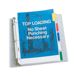 C-Line® Top-Loading Sheet Protectors With Tab Inserts, 8 1/2" x 11", 8-Tab, Clear