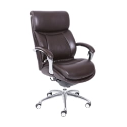 Serta® iComfort i5000 Bonded Leather High-Back Executive Chair, Chocolate/Silver