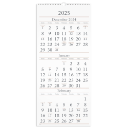 2024-2026 AT-A-GLANCE® 3-Month Monthly Wall Calendar, 12" x 27", Traditional, December 2024 To February 2026, SW11528