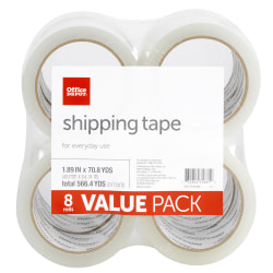 Office Depot® Brand Shipping Packing Tape, 1.89" x 70.8 Yd, Clear, Pack Of 8 Rolls
