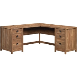 Sauder® Cannery Bridge 66"W Executive L-Computer Desk, Sindoori Mango®