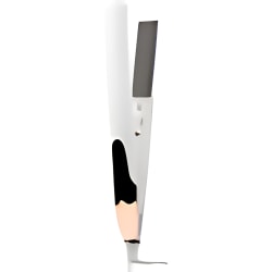 Elle Décor Ceramic Tourmaline Flat Iron, White, Total Qty 1