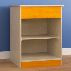 Flash Furniture Bright Beginnings Commercial Grade Wooden Kid's 2-Shelf Kitchen Cabinet, 20-1/2"H x 15-1/2"W x 15-1/2"D, Beech