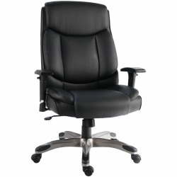 Lorell Sera High-Back Manager Chair With Height-Adjustable Arms, Black, 63272