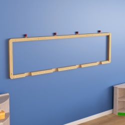 Flash Furniture Bright Beginnings Commercial Grade Wooden 3-Panel STEAM Wall System, Beech
