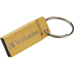 Verbatim 64GB Metal Executive USB 3.0 Flash Drive - Gold - 64 GBUSB 3.0 - Gold - Water Resistant