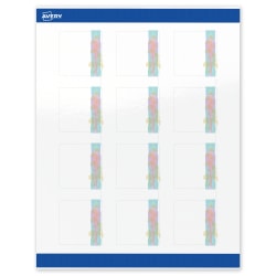 Avery® Printable Labels With Sure Feed® Technology, S00-EVB, Square, 2" x 2", Glossy White With Preprinted Watercolor/Gold Leaf Design, Pack Of 120