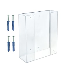 Azar Displays 2-Box Acrylic Glove Dispenser, 11"H x 10-1/4"W x 3-5/8"D, Clear