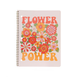Eccolo Lena + Liam Back To School Notebook, 8-1/2" x 11", 1 Subject, College Rule, 80 Sheets, Groovy Flower Power
