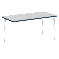 Lorell® Classroom Rectangular Activity Table Top, 60"W x 30"D, Gray Nebula/Navy