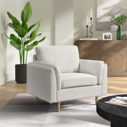 Lifestyle Solutions Santiago Polyester Guest Chair, Cream