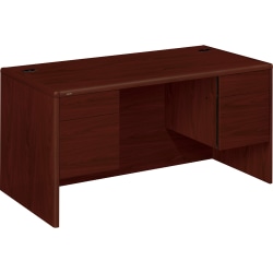 HON® 10700 Series™ Laminate Double-Pedestal Desk, Mahogany