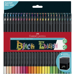 Faber-Castell Black Edition Colored Pencils, Assorted Colors, Total Qty 50