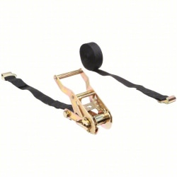 LIFT-ALL Tie-Down Flat Hook Straps, 1" x 15', Yellow, Pack Of 5 Straps