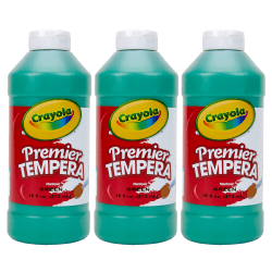 Crayola Premier Tempera Paints, 16 Oz, Green, Pack Of 3 Paints