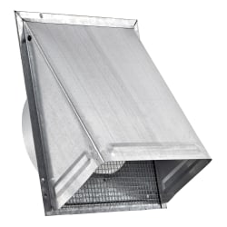 Lambro 6-In. 26-Gauge Galvanized Steel Fresh Air Intake Wall Vent with Wire-Mesh Screen and 3-In. Pipe, No Damper, Silver, 3460GNDMS