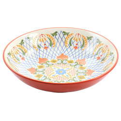 Gibson Laurie Gates California Designs Tierra Pasta Bowl, 2-1/2"H x 10-1/2"W, Red
