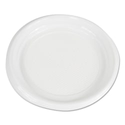 Boardwalk® Hi-Impact Plastic Plates, 9", White, Carton Of 500 Plates