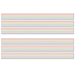 Carson Dellosa Education Straight Borders, 3" x 36", Crafty and Cool Rainbow Stitched, 36 Feet Per Pack, Set Of 6 Packs