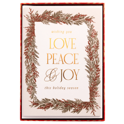 Graphique Holiday Cards With Envelopes, 5" x 7", Gold Foil, Total Qty 15