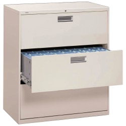 HON® Brigade® 600 20"D Lateral 3-Drawer File Cabinet, Light Gray