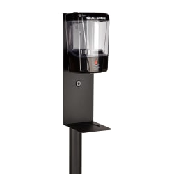 Alpine Automatic Transparent Gel Hand Sanitizer/Liquid Soap Dispenser With Stand, 700 mL, 52-1/2" x 14-15/16", Black