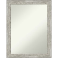 Amanti Art Narrow Non-Beveled Rectangle Framed Bathroom Wall Mirror, 27-1/2" x 21-1/2", Dove Graywash