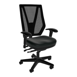 Sitmatic GoodFit Mesh Enhanced Synchron High-Back Chair With Adjustable Arms, Black Polyurethane/Black