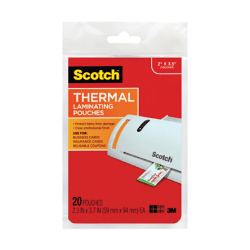 Scotch Thermal Laminating Pouches - Laminating Pouch/Sheet Size: 2.30"x 3.70"x5 mil Thickness - Glossy -  - TP585120