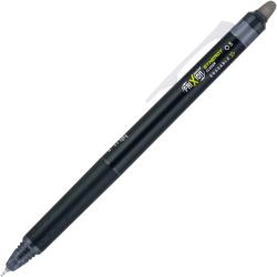 Pilot FriXion Synergy Clicker Erasable Gel Pen, Extra Fine Point, 0.5mm, Black Barrel, Black Ink, Single Pen