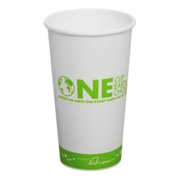 Karat Earth Paper Hot Cups, 20 Oz, White, Case Of 600 Cups