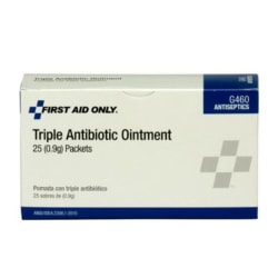First Aid Only Triple Antibiotic Ointment, 0.9-Oz Packets, Box Of 25 Packets