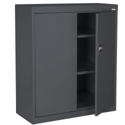 Sandusky Elite Series Heavy-Duty Assembled Counter-Height Storage Cabinet, 36"H x 36"W x 18"D, Charcoal