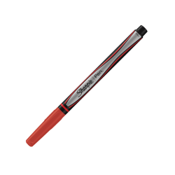 Sharpie® Pens, Fine Point, 0.5 mm, Gray/Red/Black Barrel, Red Ink