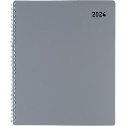 2024 Office Depot® Brand Weekly/Monthly Planner, 8-1/2" x 11", Silver, January to December 2024 , OD711830