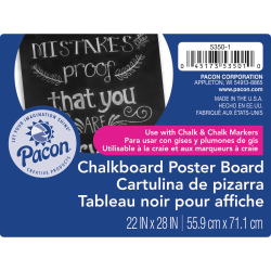 UCreate Premium Chalkboard Poster Board Sheets, 22" x 28", Black, Pack Of 25 Sheets