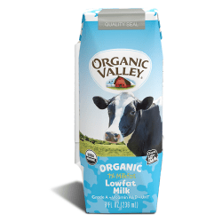 Organic Valley Aseptic Single-Serve Milk Boxes, 8 Oz, Pack Of 24 Boxes