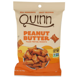 Quinn Filled Pretzel Nuggets, Peanut Butter, 7 Oz, Total Qty 8