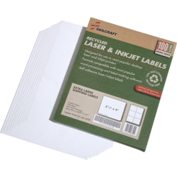 SKILCRAFT® 100% Recycled Inkjet/Laser Shipping Labels, Rectangle, 3 1/3" x 4", White, Pack Of 100 (AbilityOne 7530-01-578-9294)