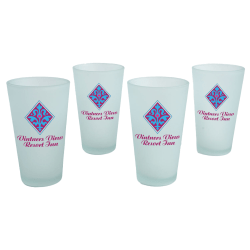 Custom Frosted Mixing Glass Gift Set, 3-3/8" x 5-7/8", Set Of 4 Glasses