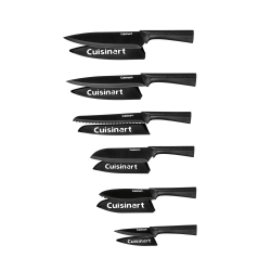 Cuisinart 12-Piece Metallic Knife Set With Blade Guards, Black