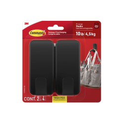 Command™ Jumbo Hook, 2 XL Hooks, 4 Adhesive Strips, Damage Free Hanging, No Tools Wall Hanging Strips For Living Spaces