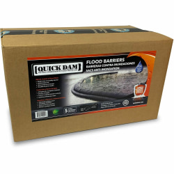 Quick Dam Flood Barriers, 3.5"H, Black, 5 / Carton