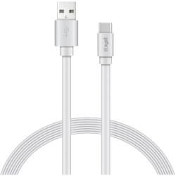 XYST Charge and Sync USB to USB-C Flat Cable, 4 Ft. (White) - 4 ft USB/USB-C Data Transfer Cable - First End: 1x USB 2.0 Type  - XYSTC4604F
