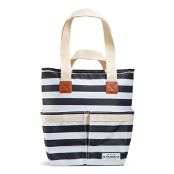 Fit & Fresh Colton Cooler Tote Lunch Bag, 14"H x 5"W x 16"L, Black/White Stripe