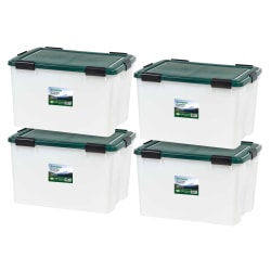 IRIS Remington® Plastic Storage Bins with Sealed Lids, 74-Quart, Clear, Total Qty 4